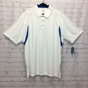 Pro Tour Cool Play Golf Polo Men's Size XXL White/Blue Athleisure Sports Travel